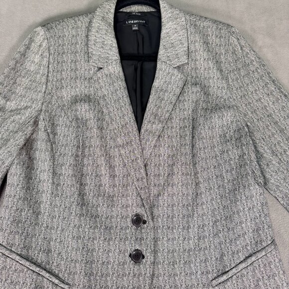 Lane Bryant The Allie Blazer Suit Jacket Women's 16 Gray/Black Career/Boss Lady - Picture 2 of 4
